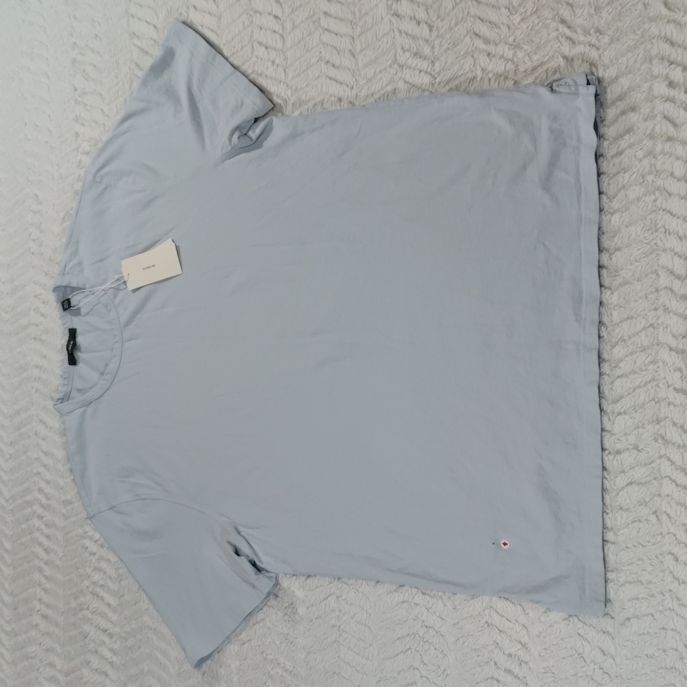 506. VINCE. Classic Crew Neck T-shirt | Color: Shirting Blue - Picture 10 of 10